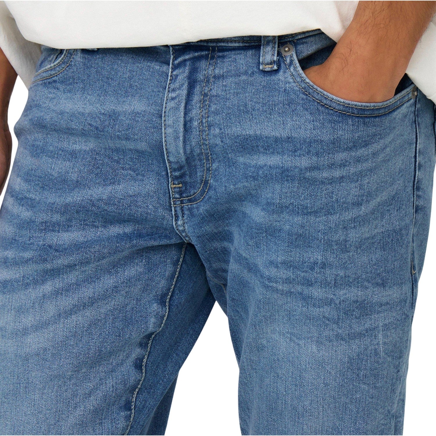 Blue Denim - Lifestyle - Only Mens Denim Plain 5 Pockets Slim Jeans