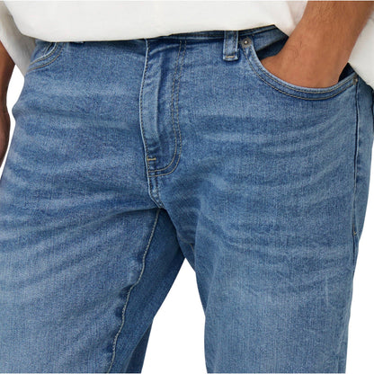 Blue Denim - Lifestyle - Only Mens Denim Plain 5 Pockets Slim Jeans