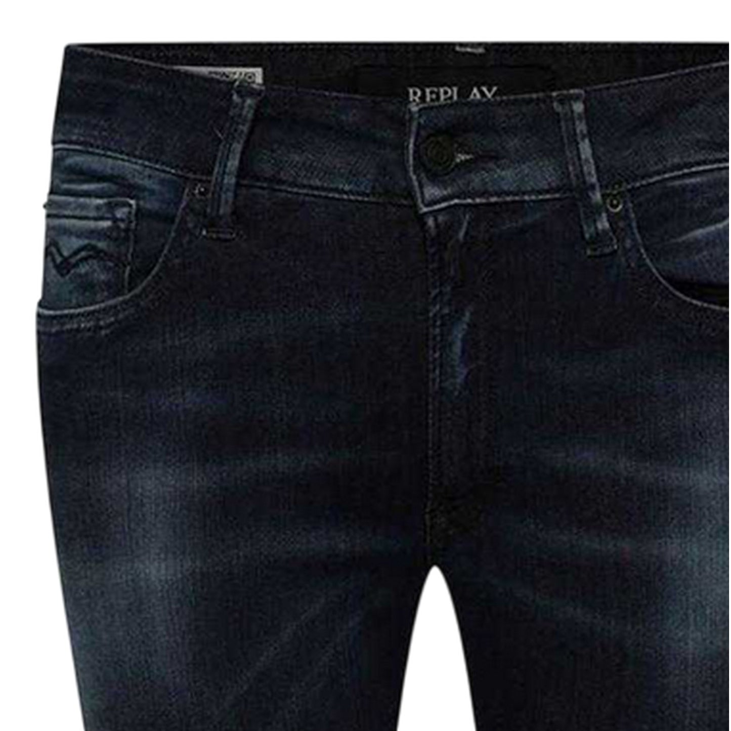 Blue - Side - Replay Womens-Ladies Luz Cotton Skinny Jeans