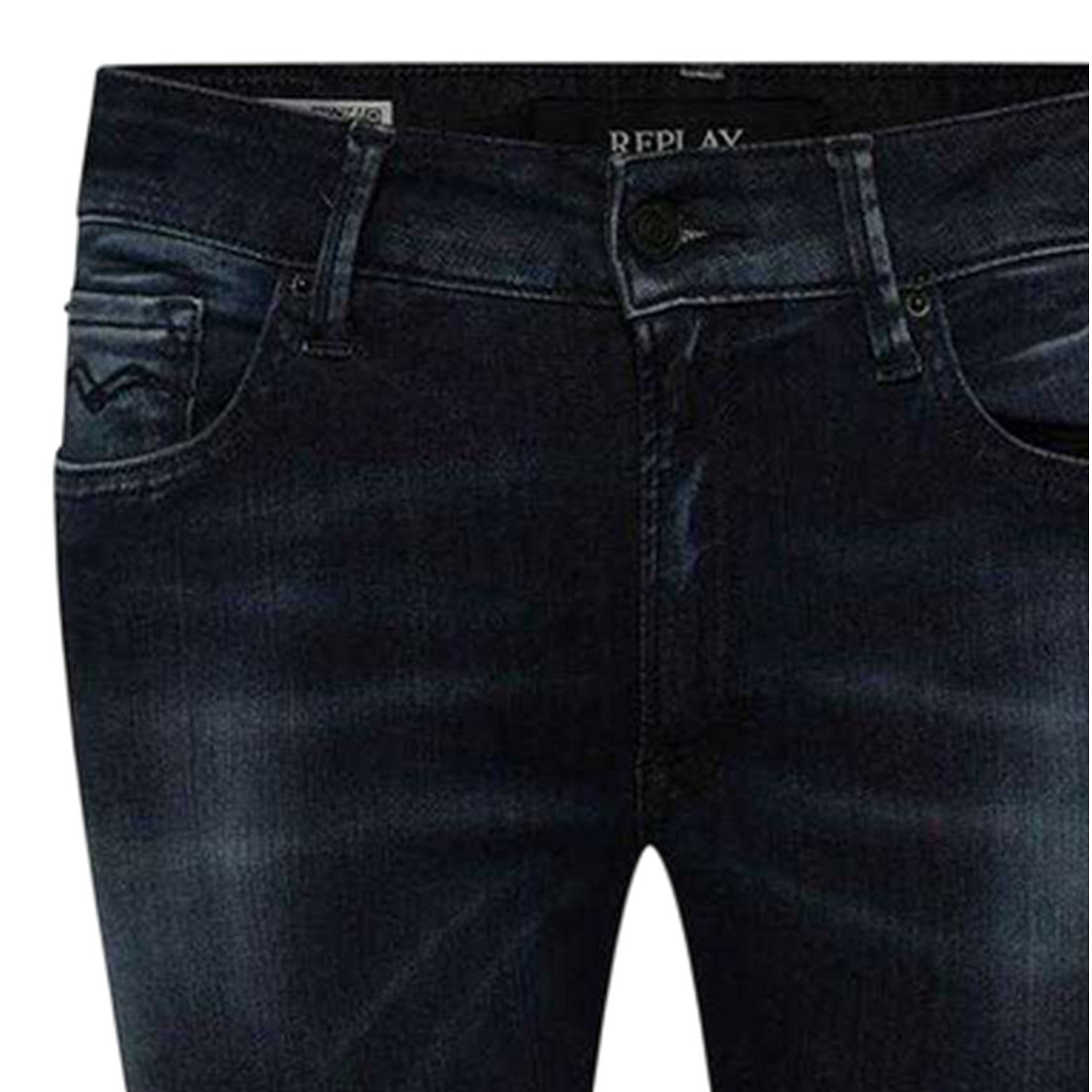Blue - Side - Replay Womens-Ladies Luz Cotton Skinny Jeans