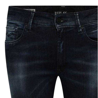 Blue - Side - Replay Womens-Ladies Luz Cotton Skinny Jeans