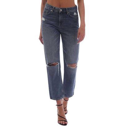 Blue - Front - Gant Womens-Ladies Cotton Denim Relaxed Fit Jeans
