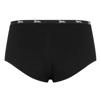 Black - Back - Lonsdale Womens-Ladies Logo Cotton Briefs