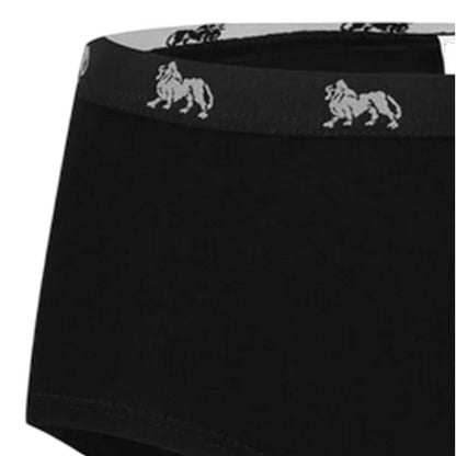 Black - Side - Lonsdale Womens-Ladies Logo Cotton Briefs