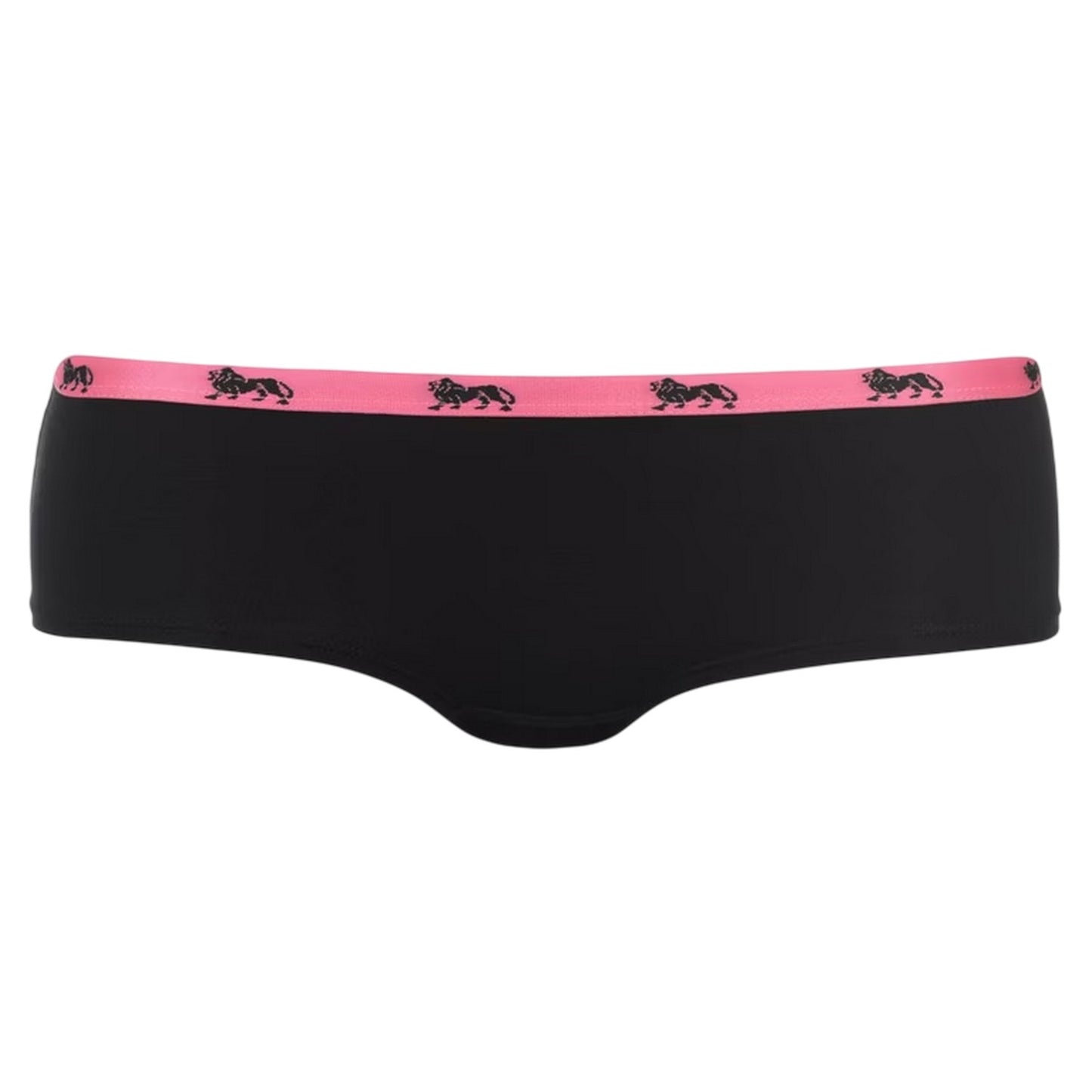 Black-Fluorescent Pink - Front - Lonsdale Womens-Ladies Logo Cotton Briefs