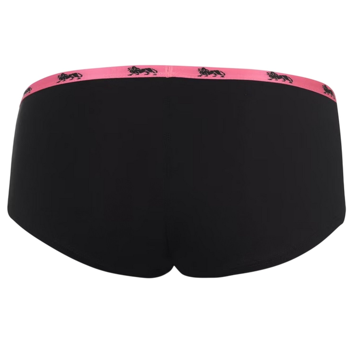 Black-Fluorescent Pink - Back - Lonsdale Womens-Ladies Logo Cotton Briefs
