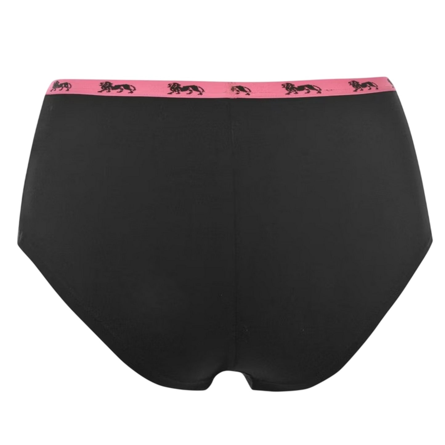 Black-Fluorescent Pink - Side - Lonsdale Womens-Ladies Logo Cotton Briefs