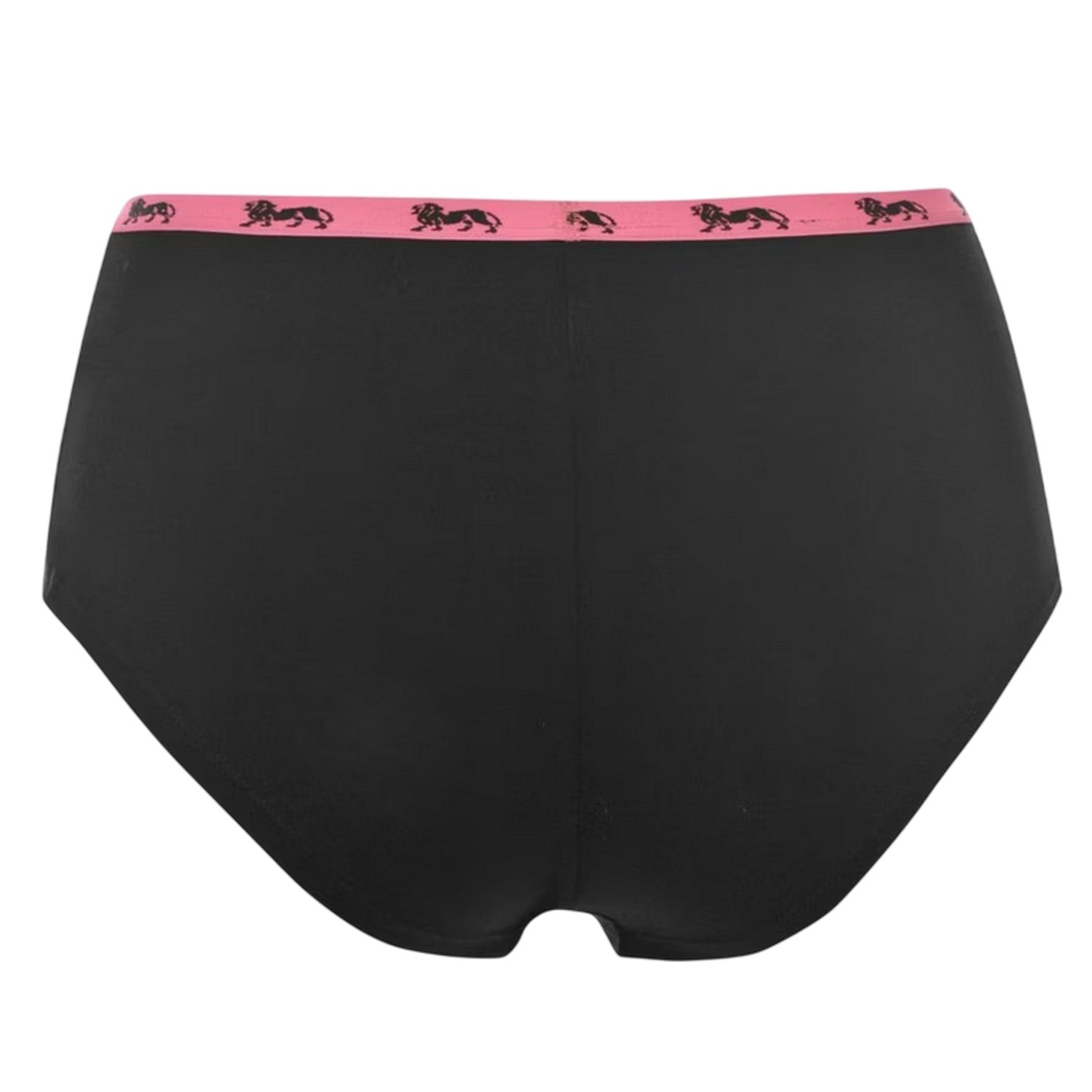Black-Fluorescent Pink - Side - Lonsdale Womens-Ladies Logo Cotton Briefs