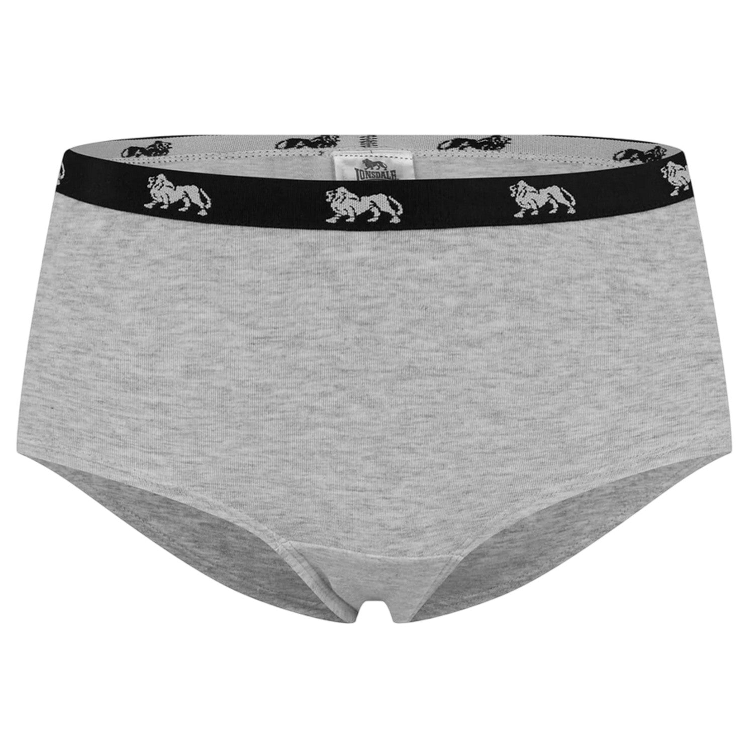 Grey Marl Marl - Front - Lonsdale Womens-Ladies Logo Cotton Briefs