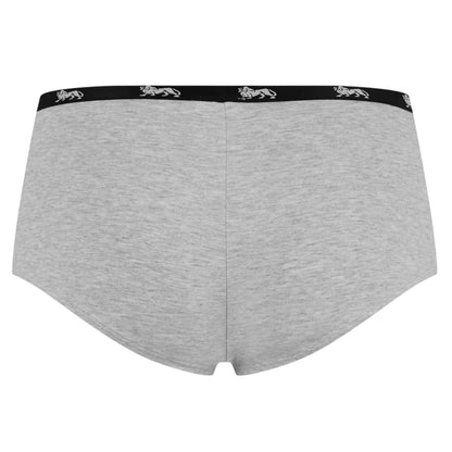 Grey Marl Marl - Back - Lonsdale Womens-Ladies Logo Cotton Briefs
