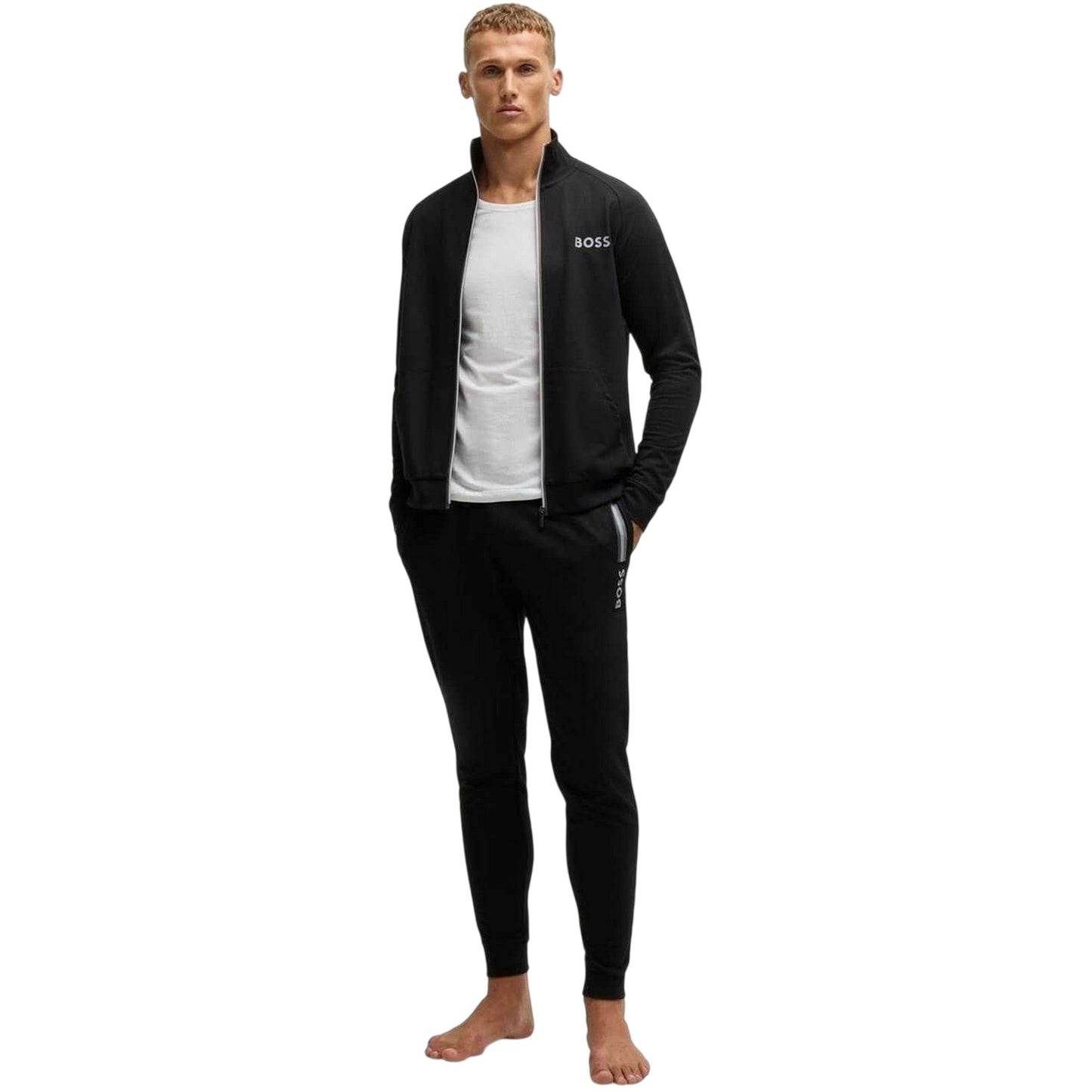 Black - Lifestyle - Boss Mens Authentic French Terry Regular Joggers