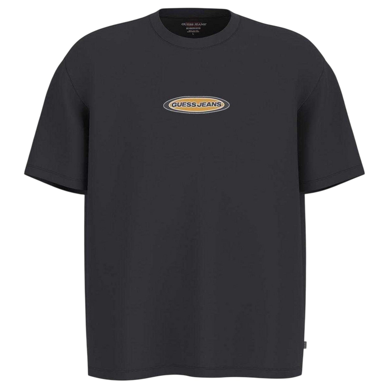 Black - Front - Guess Unisex Adult Wordmark Jersey Crew Neck T-Shirt