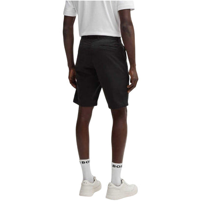 Black - Back - Boss Mens Plain Slim Chino Shorts