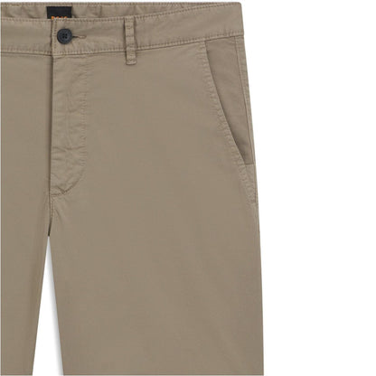 Beige - Front - Boss Mens Plain Slim Chino Shorts