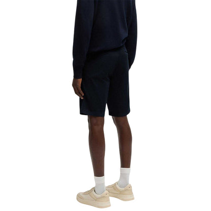Navy - Back - Boss Mens Plain Slim Chino Shorts