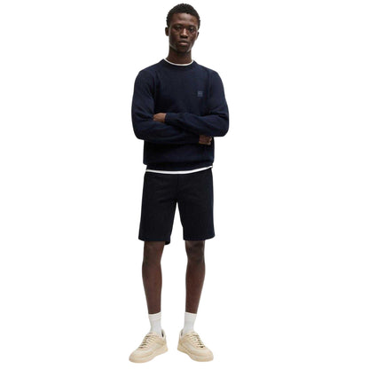 Navy - Pack Shot - Boss Mens Plain Slim Chino Shorts