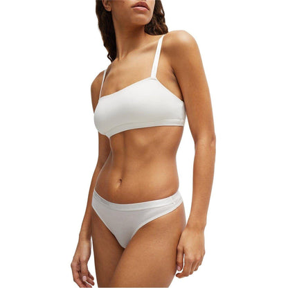 White - Back - Boss Womens-Ladies Cotton Thong