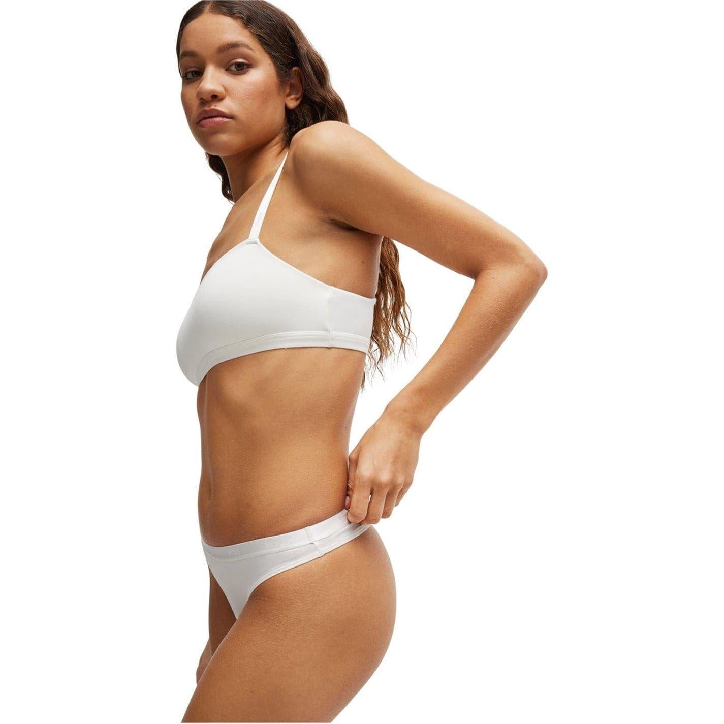 White - Side - Boss Womens-Ladies Cotton Thong