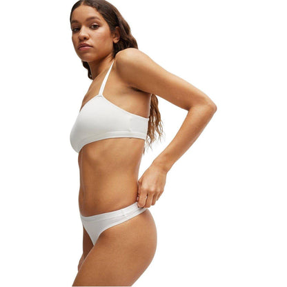 White - Side - Boss Womens-Ladies Cotton Thong