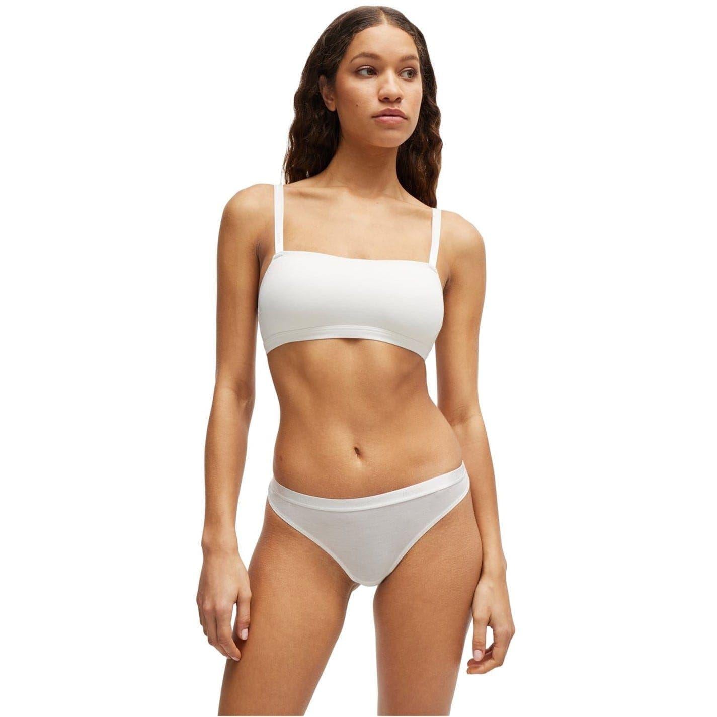 White - Lifestyle - Boss Womens-Ladies Cotton Thong