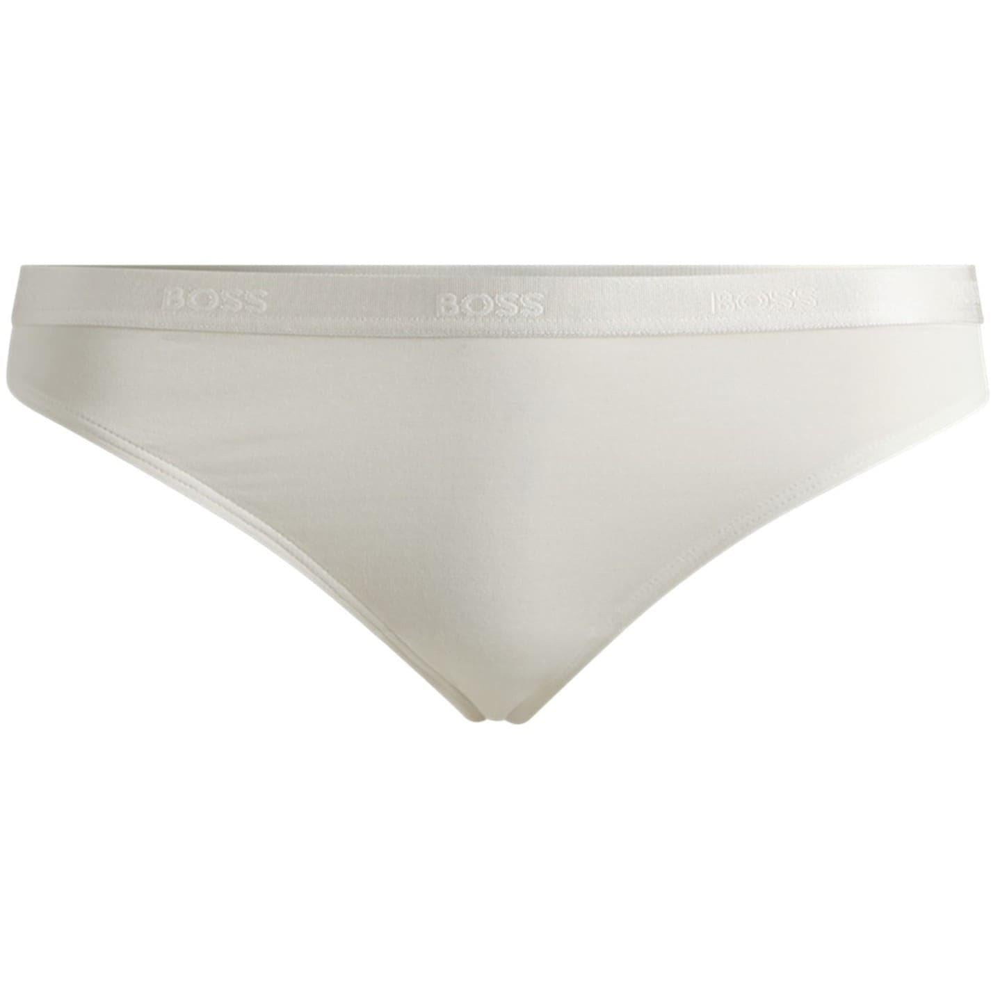 White - Front - Boss Womens-Ladies Cotton Thong