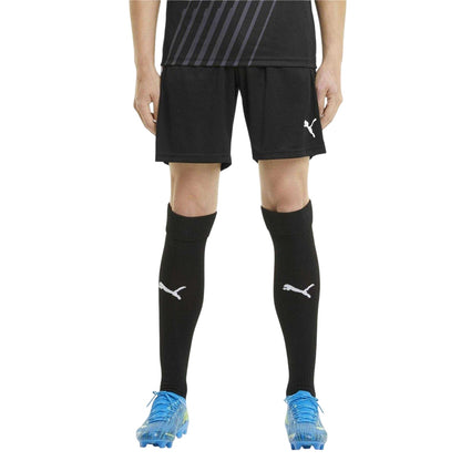 Black-White - Side - Puma Mens TeamLIGA Logo Training Football Shorts