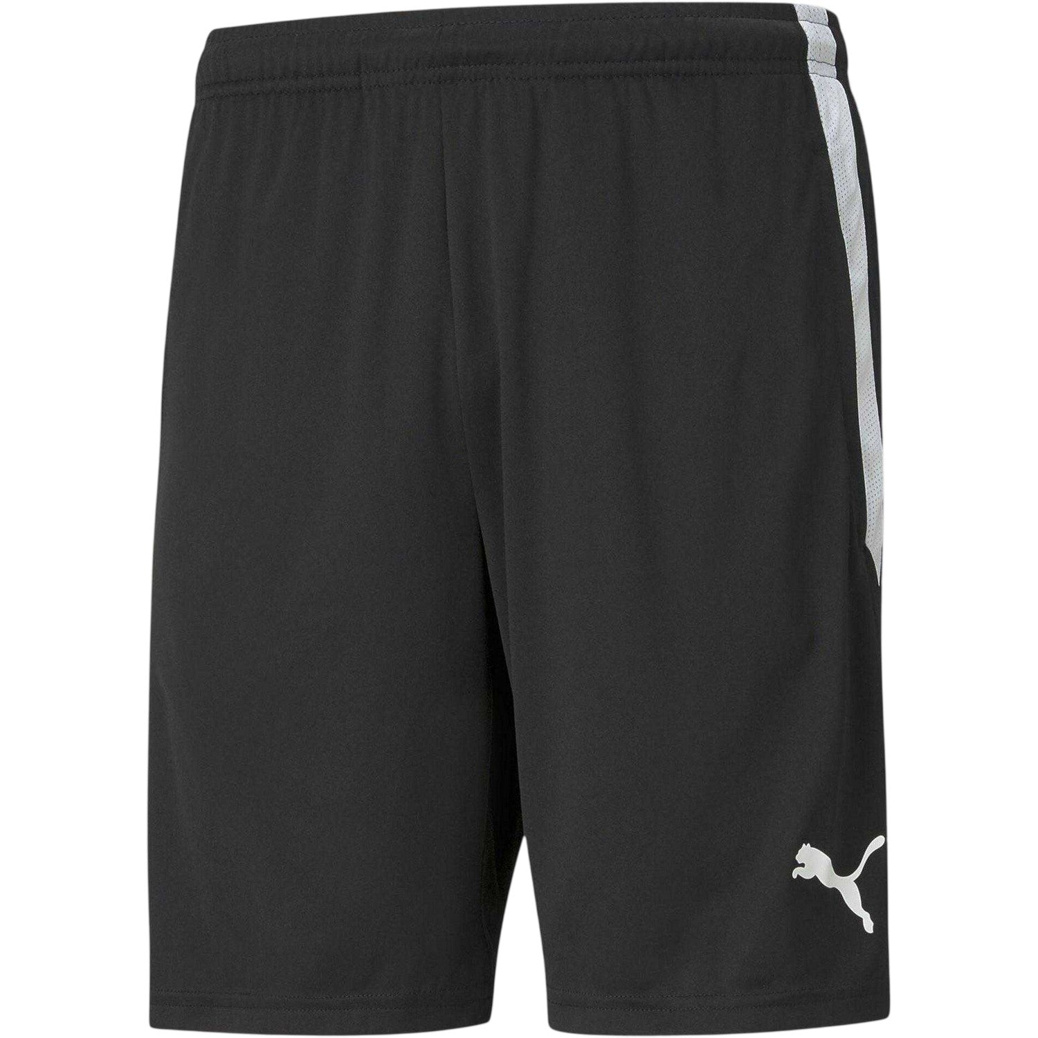 Black-White - Front - Puma Mens TeamLIGA Logo Training Football Shorts