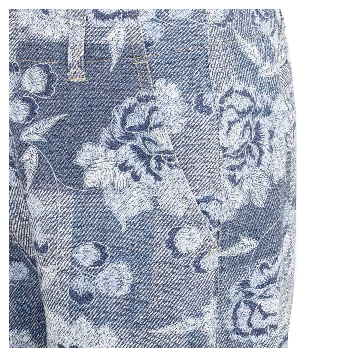 Blue - Side - Firetrap Womens-Ladies Cotton Floral Jeans