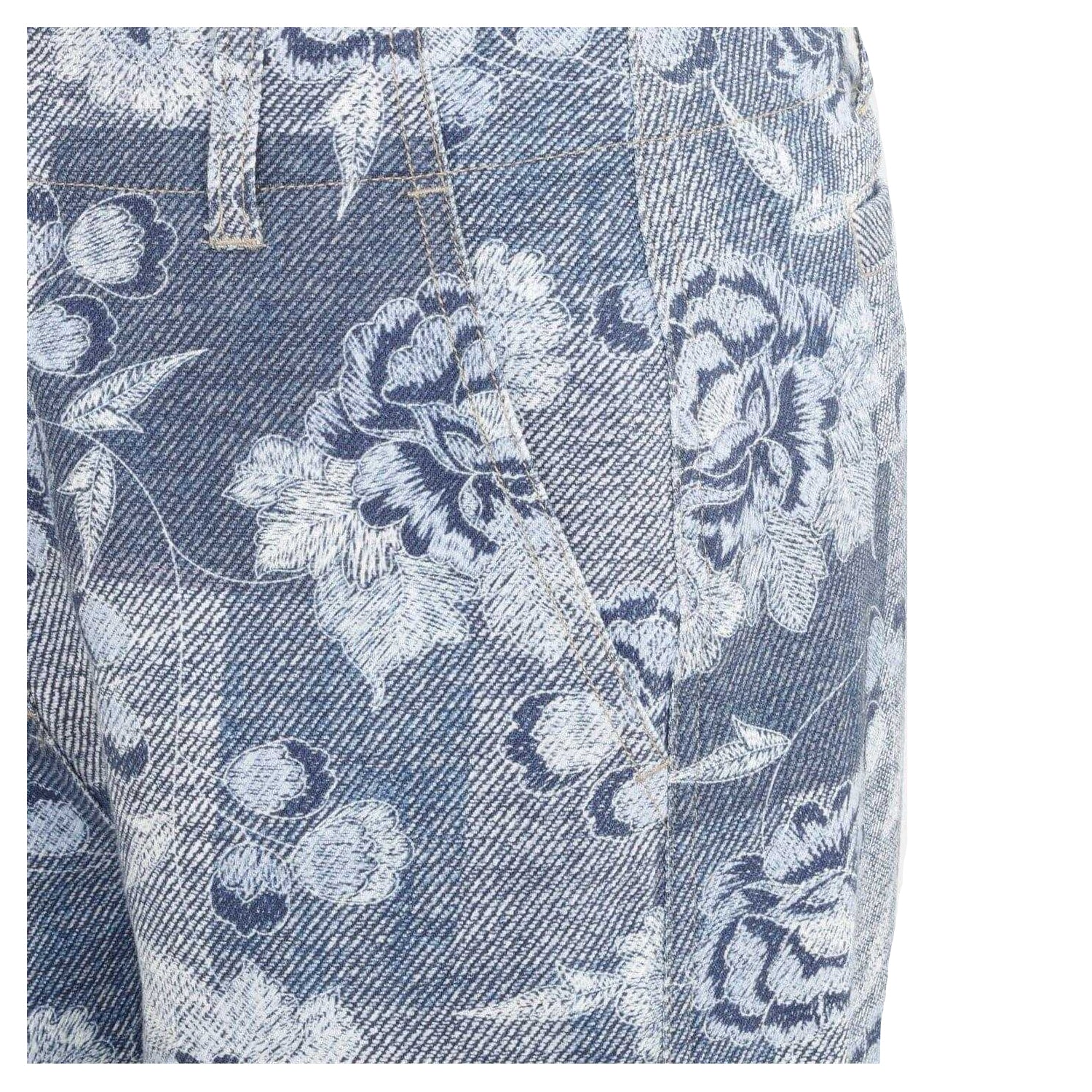 Blue - Side - Firetrap Womens-Ladies Cotton Floral Jeans