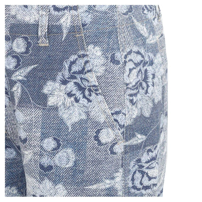 Blue - Side - Firetrap Womens-Ladies Cotton Floral Jeans