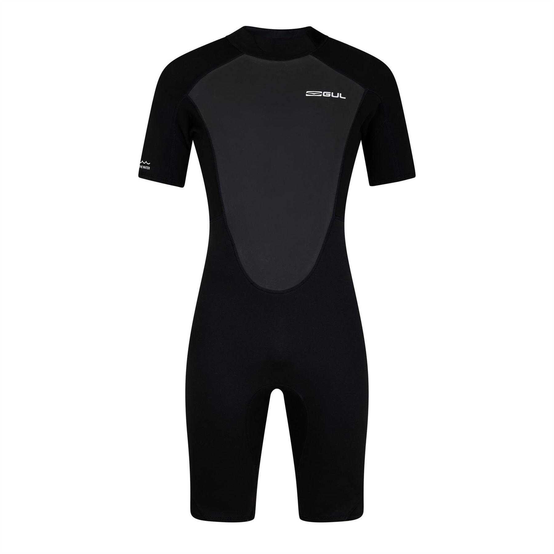 Black - Front - Gul Mens Short Wetsuit