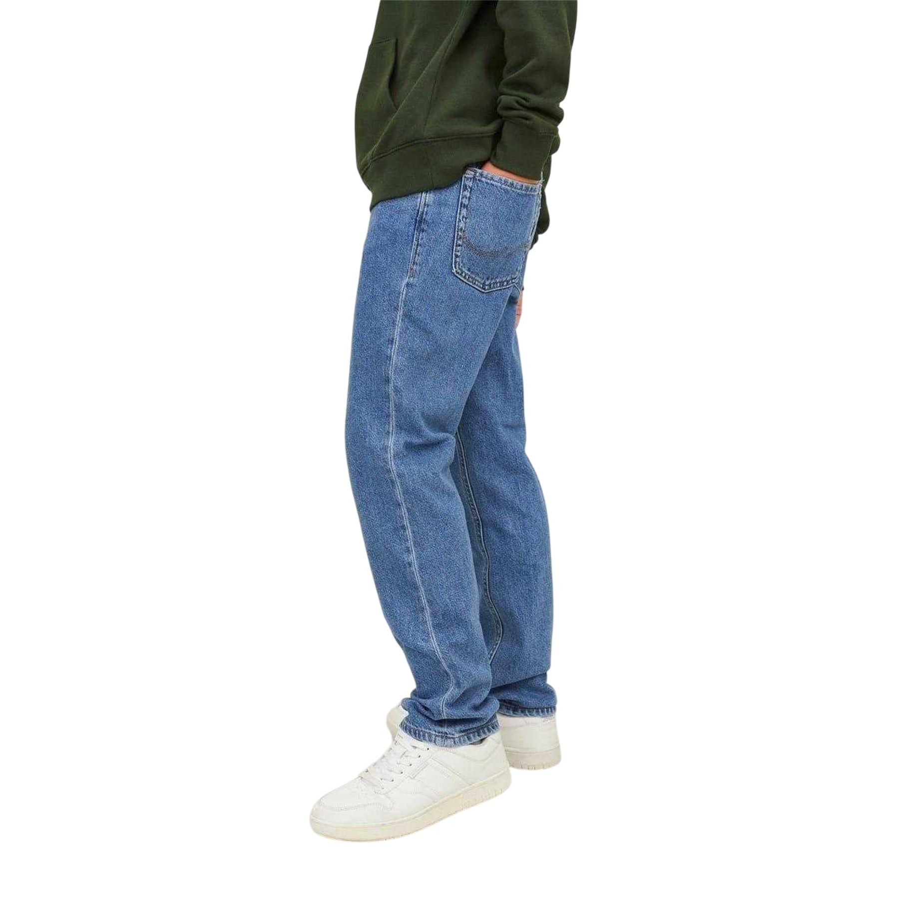 Blue Denim - Back - Jack And Jones Boys Denim 5 Pockets Regular Jeans