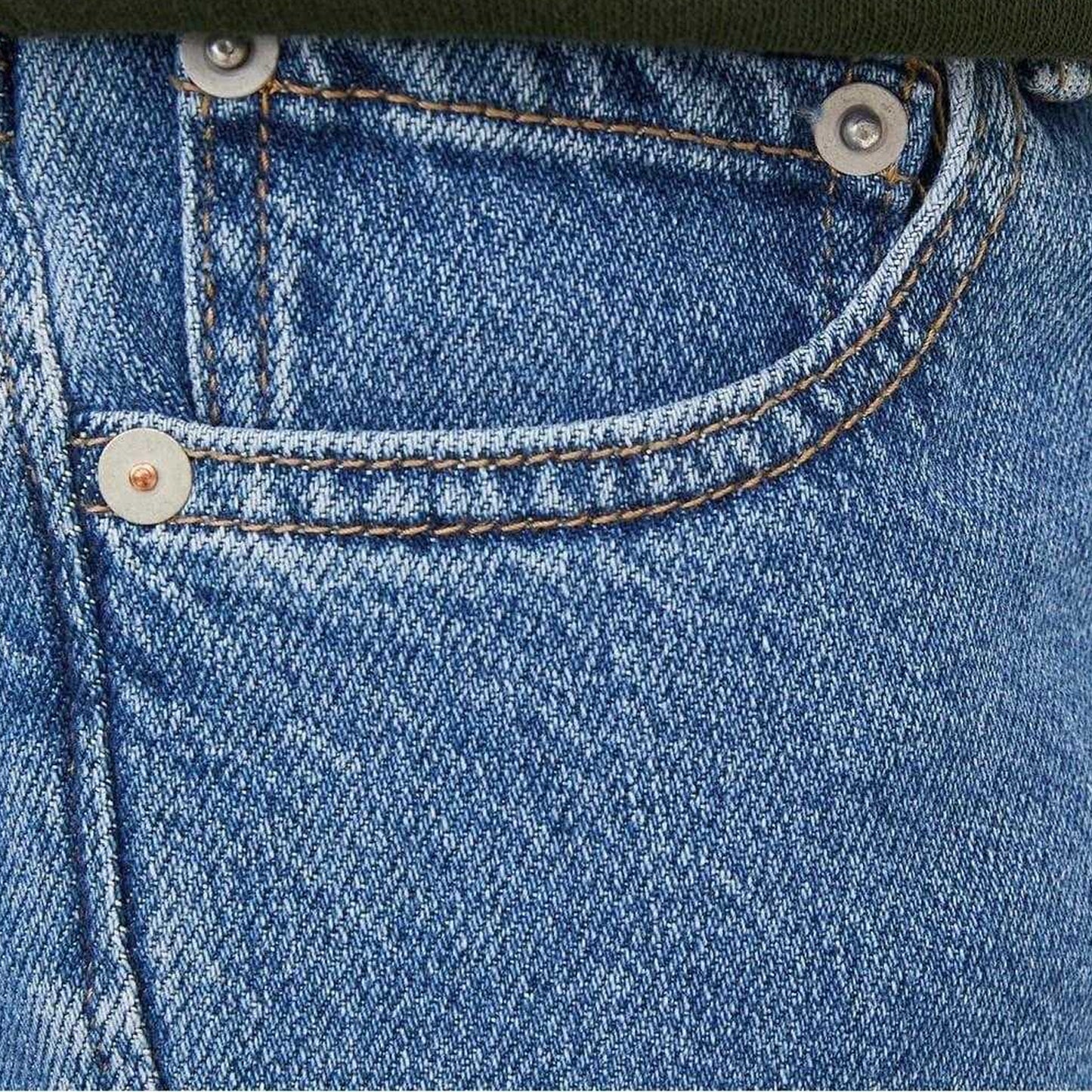 Blue Denim - Side - Jack And Jones Boys Denim 5 Pockets Regular Jeans