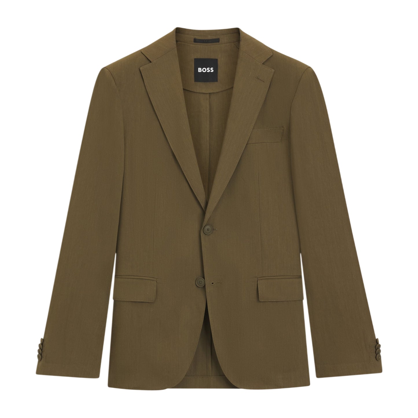 Dark Green - Front - Boss Mens Hanry Single-Breasted Slim Blazer