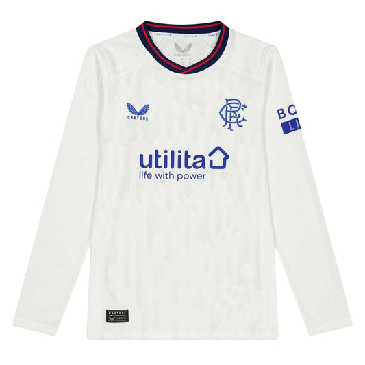 Brilliant White - Front - Castore Childrens-Kids Rangers FC Long-Sleeved Goalkeeper Jersey