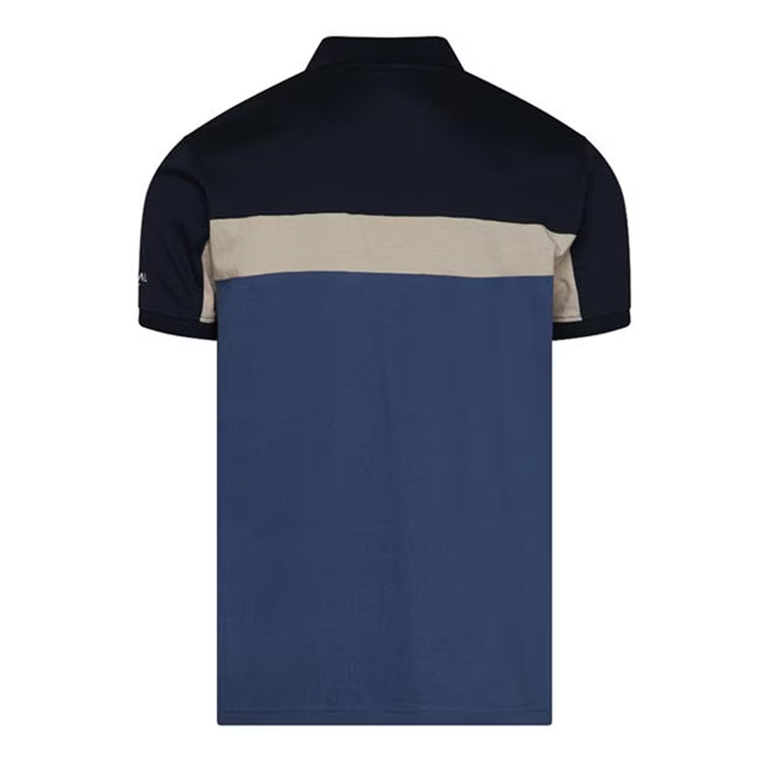 Blue - Back - C.P. Company Mens Colour Block Half Zip Regular Polo Shirt