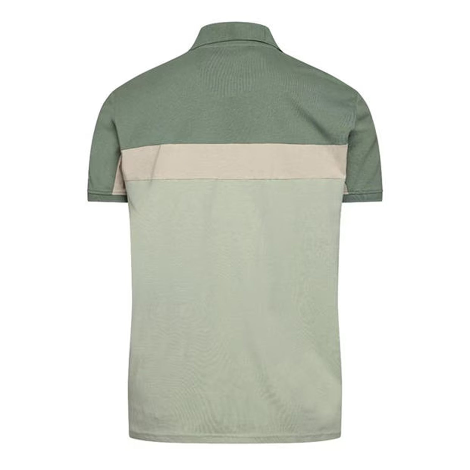 Light Olive - Back - C.P. Company Mens Colour Block Half Zip Regular Polo Shirt