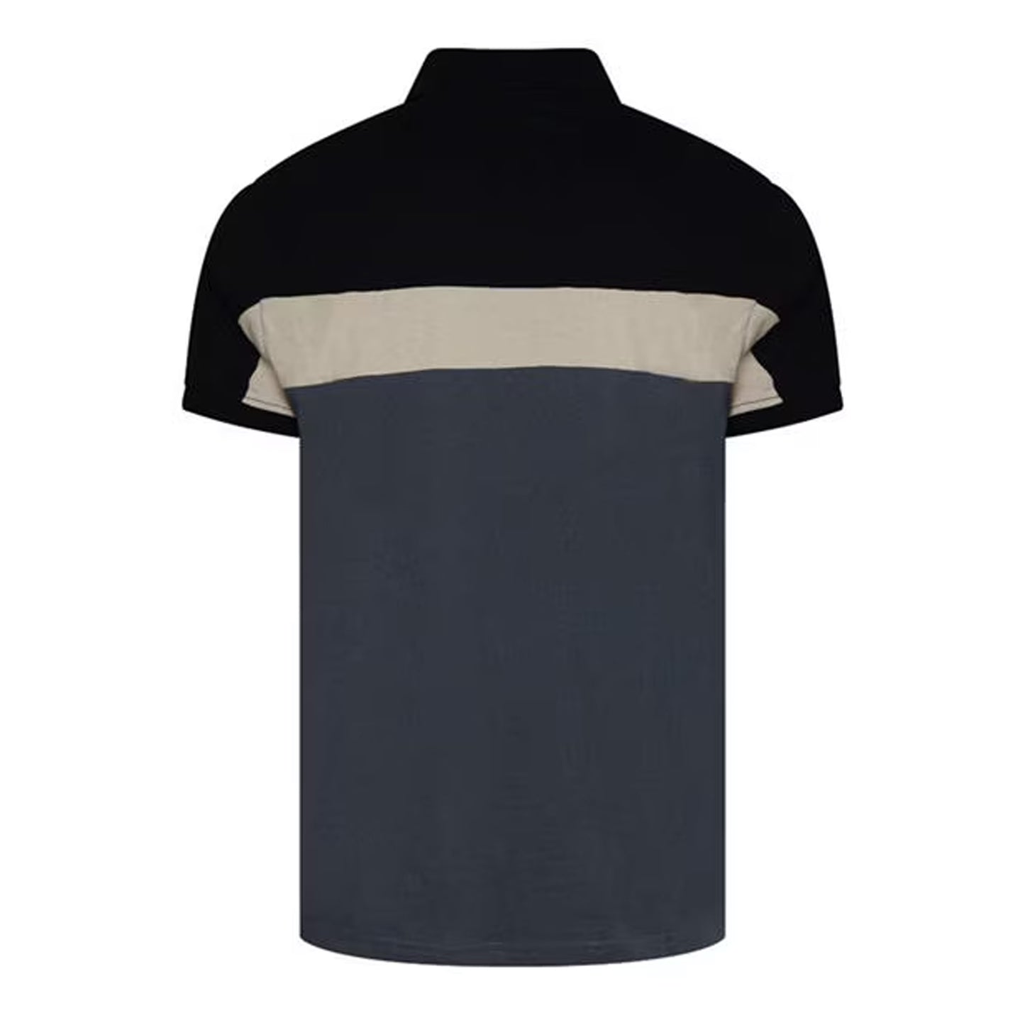 Slate - Back - C.P. Company Mens Colour Block Half Zip Regular Polo Shirt