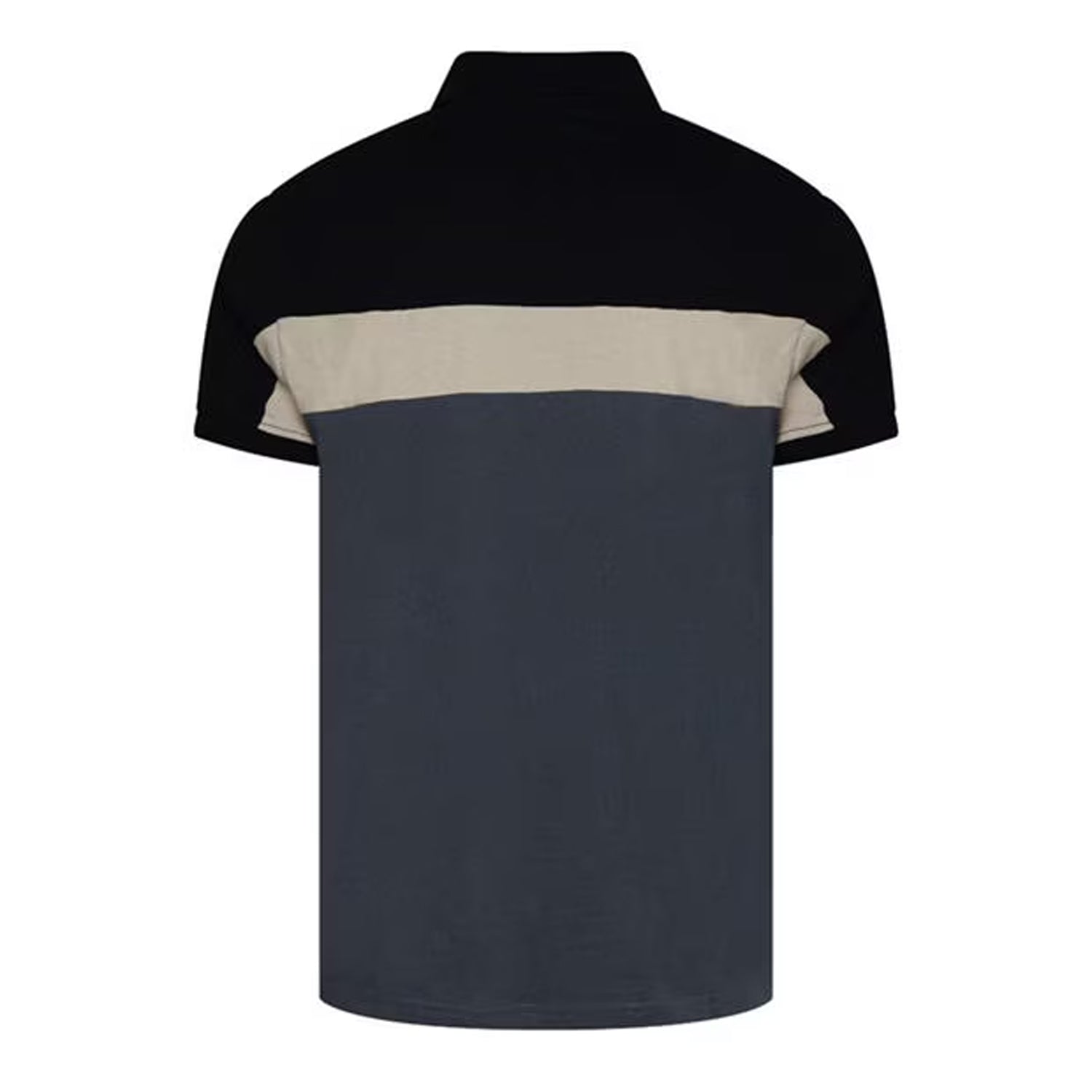 Slate - Back - C.P. Company Mens Colour Block Half Zip Regular Polo Shirt