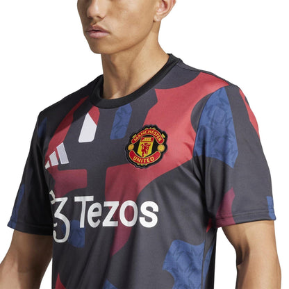 Black-Red - Pack Shot - Adidas Mens 2024-2025 Manchester United FC Football Shirt