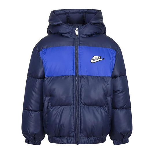 Midnight Navy - Front - Nike Childrens-Kids Colour Block Puffer Jacket