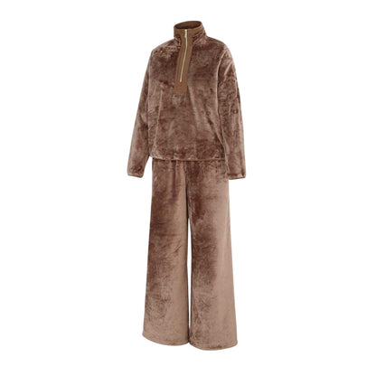 Fig - Front - Biba Womens-Ladies Funnel Neck Loungewear Set