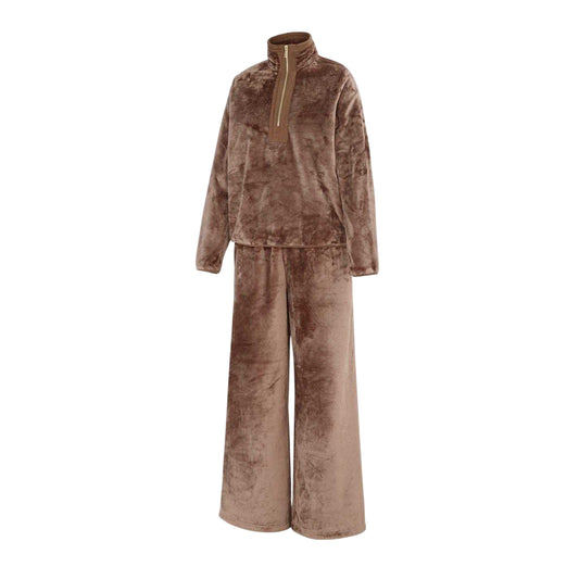 Fig - Front - Biba Womens-Ladies Funnel Neck Loungewear Set