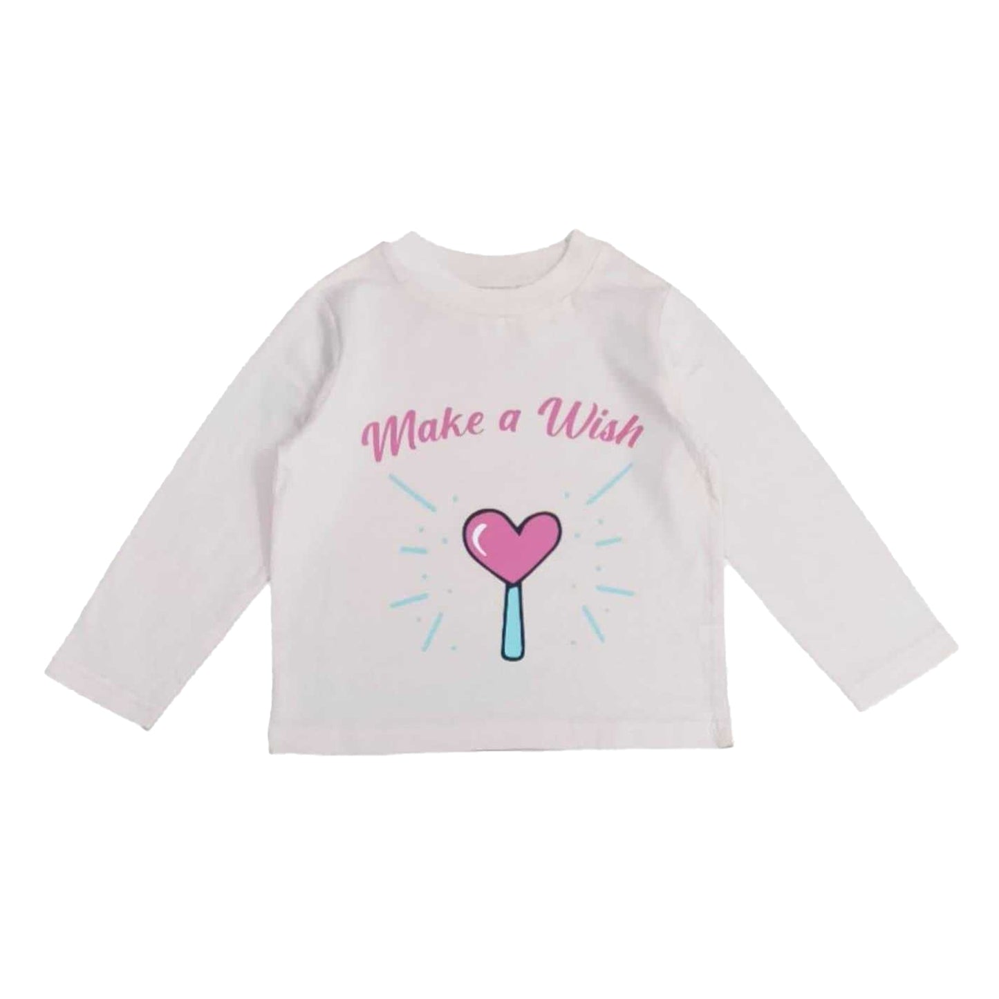 White-Pink - Back - Star Childrens-Kids Make A Wish Pyjama Set