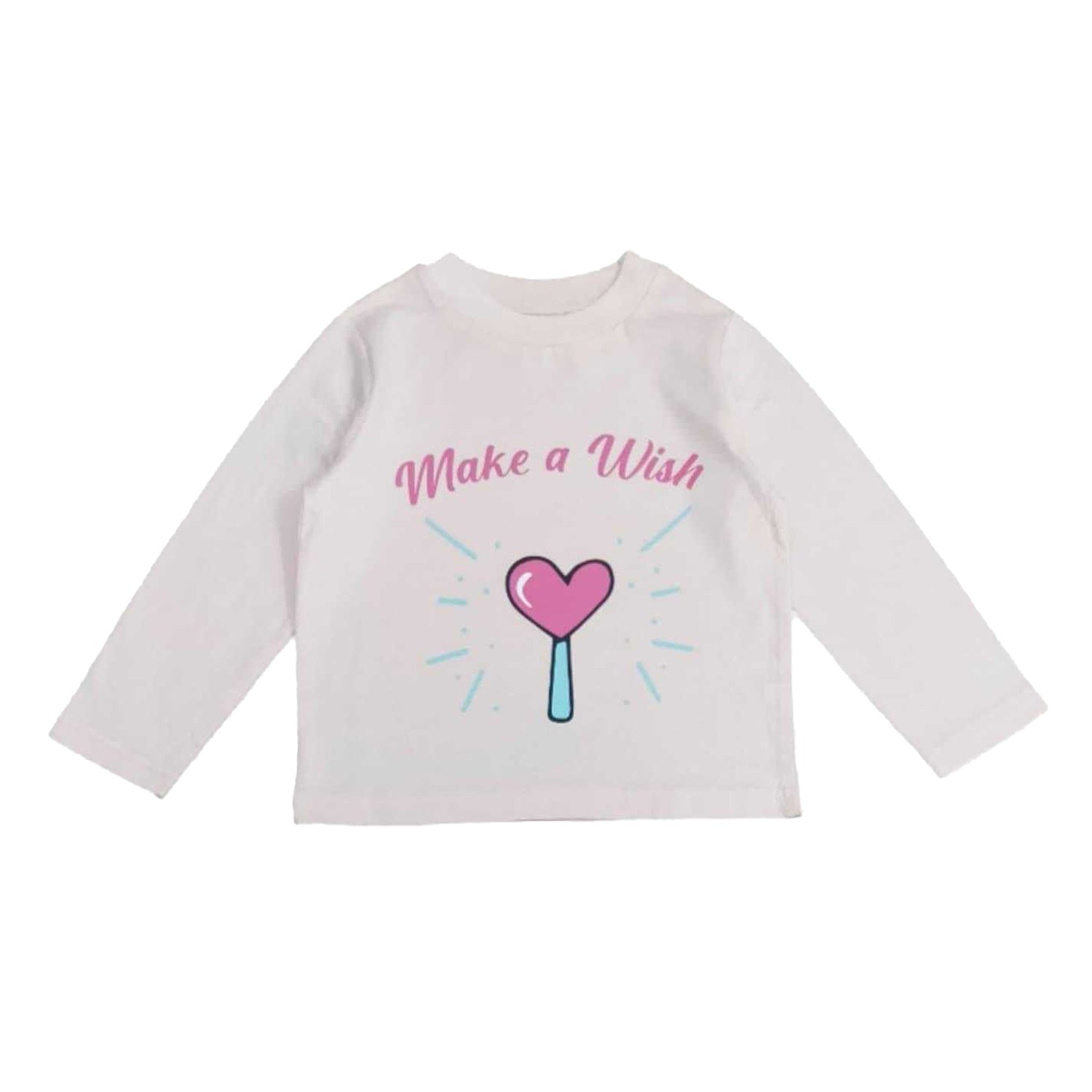 White-Pink - Back - Star Childrens-Kids Make A Wish Pyjama Set