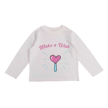 White-Pink - Back - Star Childrens-Kids Make A Wish Pyjama Set