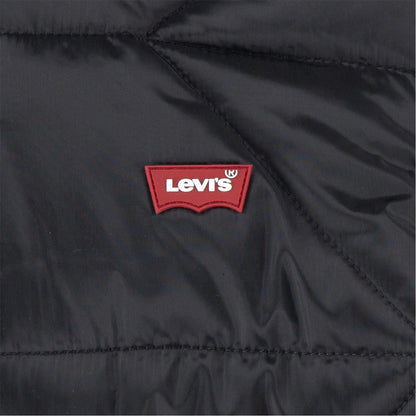 Black - Side - Levis Childrens-Kids Hooded Puffer Jacket
