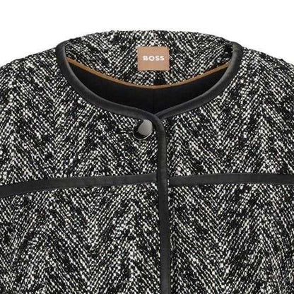 Dark Grey - Back - Boss Womens-Ladies Chevron Regular Suit Jacket