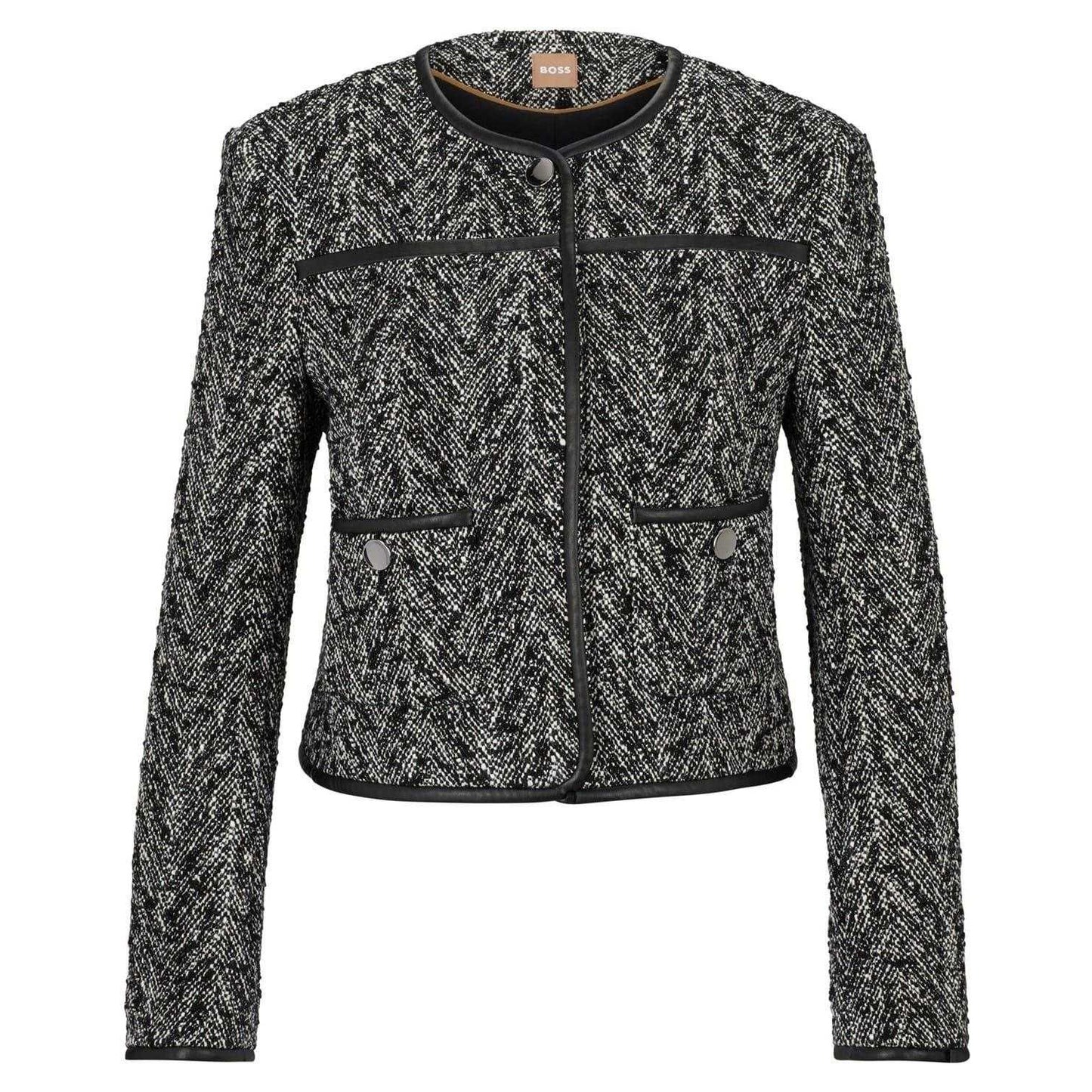 Dark Grey - Front - Boss Womens-Ladies Chevron Regular Suit Jacket
