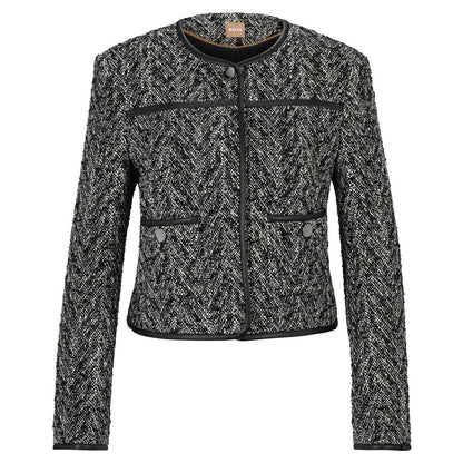 Dark Grey - Front - Boss Womens-Ladies Chevron Regular Suit Jacket